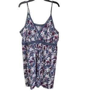 LANE BRYANT Cacique Comfy Cotton Lace-Trim StrappyBack Chemise Size 26/28